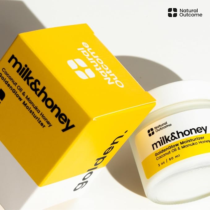natural outcome Milk & Honey Cream Moisturizer – Coconut Oil & Manuka Hydrating Lotion, Vegan and Organic Body Cream, Face and Hand Cream, Cruelty-Free Honey Body Lotion