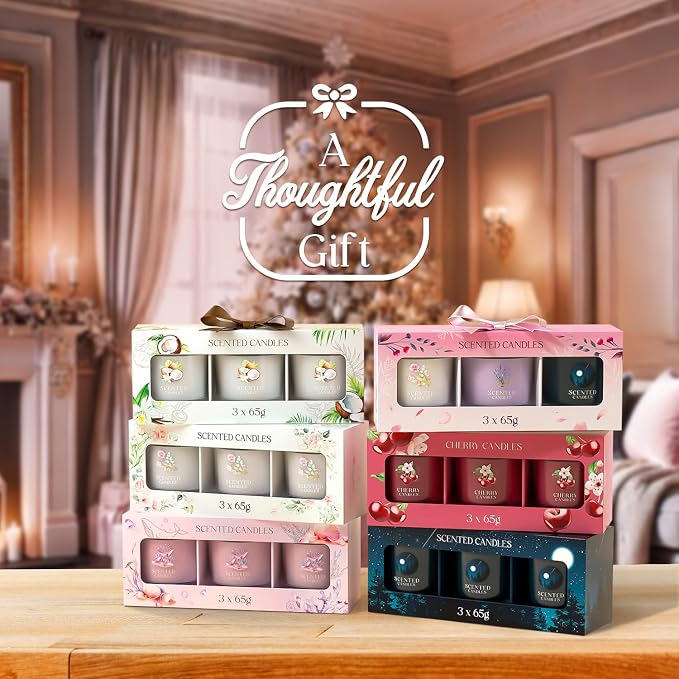 CHILLFLAME Scented Candle Gifts for Women, Candles Gift Set for Her, 6 Scented Candles for Mom, Teacher, Birthday Gifts for Women/Men (White, 14 oz)
