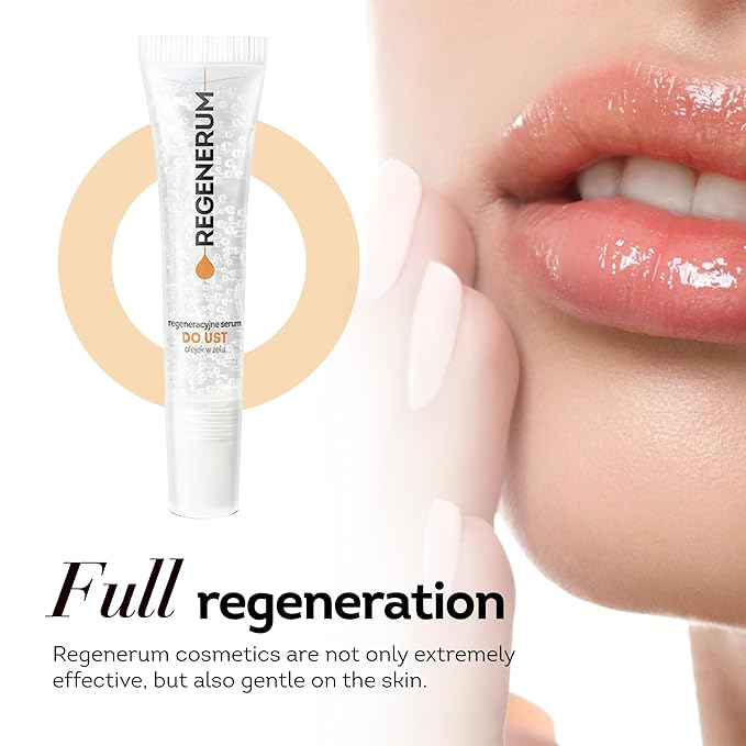 Regenerum - Regenerative Lip Serum Gel Oil - Intensive Hydration and Nourishment for Dry, Chapped Skin, 4 Precious Oils Blend - 8ml