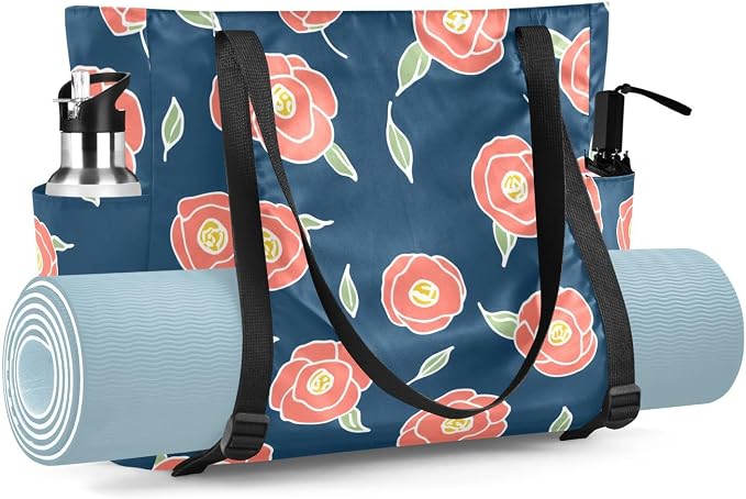 MCHIVER Yoga Bag for Women Men Large Yoga Mat Bag with Adjustable Strap Workout Bags Totes for Pilates Yoga Travel