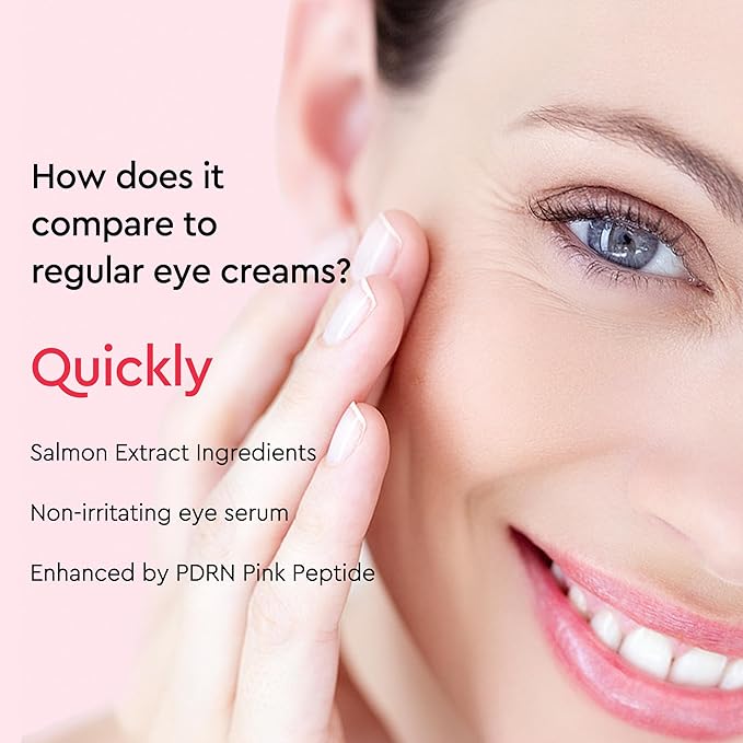 Salmon DNA PDRN Pink Peptide Eye Serum Moisturizing Treatment | Restores Skin Elasticity & Radiance | Evens Skin Tone & Pore Care | 30 ml with Salmon DNA, Vitamin C, Grape Seed Extract & Retinol