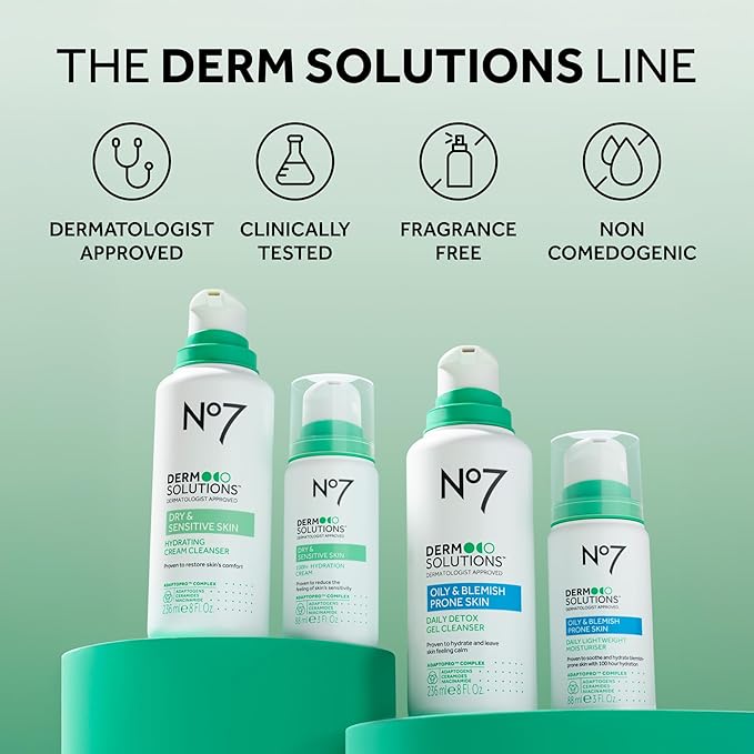 No7 Derm Solutions 100hr Hydrating Face Moisturizer - Face Cream Formulated with Ceramides, Niacinamide & Adaptogens to Help Maintain Moisture Barrier - For Sensitive & Dry Skin (3 Fl Oz)