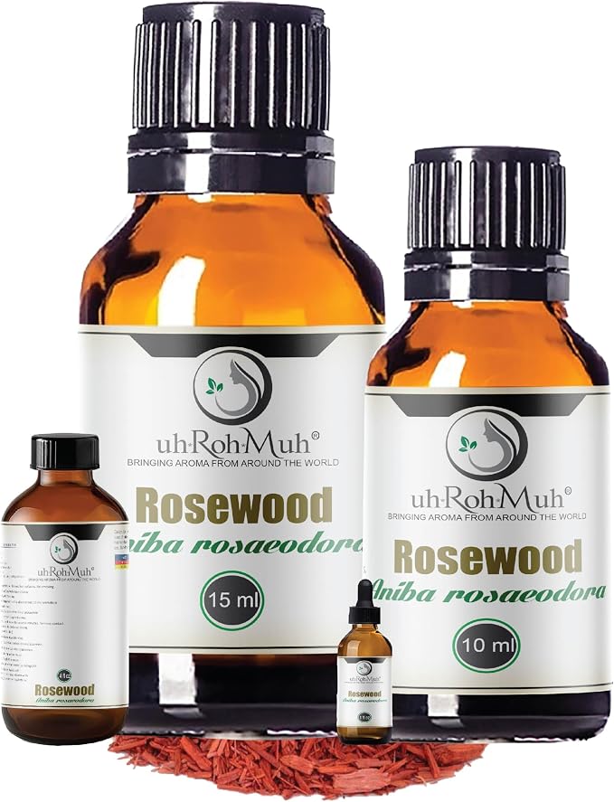 Rosewood Essential Oil (Bois de Rose) 100% Pure Steam Distilled Oil from Aniba rosaeodora Wood – Aromatherapy, Diffuser, Skincare, Massage, DIY Perfumes, Natural Fragrance | Peru | 4oz