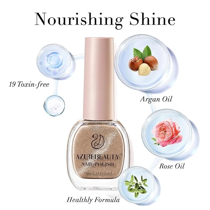 AZUREBEAUTY Cat Eye Nail Polish Quick Dry Nude Brown Magnetic Fingernail Polish no Gel Long-lasting Salon-Quality for Women Girl Gift 0.34 fl oz