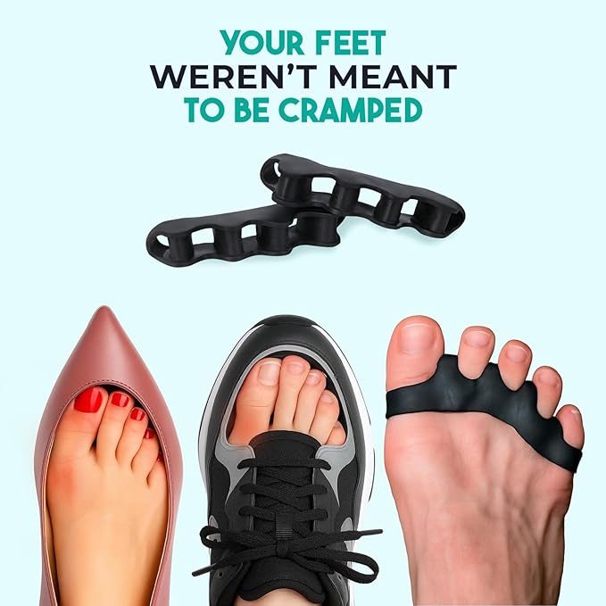 VYCE PrimalStep Toe Separators, Spreaders, Spacers, Straightener to Correct Toes for Men and Women, Bunion Corrector, Plantar Fasciitis and Athletic Mobility, S/M