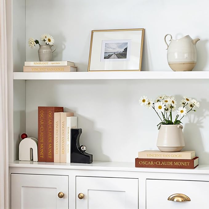 JARLINK Aesthetic Decorative Books, Set of 3 Linen Faux Book Boxes, Brown | Stylish Storage Boxes for Home Decor, Photo Organization, & Keepsakes, Faux Books for Coffee Tables, Bookshelves, or Mantles