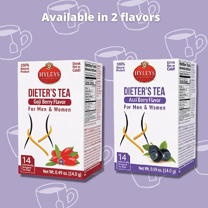 Hyleys Dieter's Tea with Acai Berry Flavor - 14 Tea Bags - Slimming Weight Loss Detox Cleanse Tea
