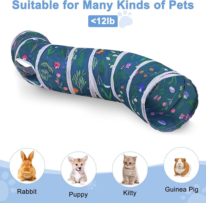 Glittme S-Shape Cat Tunnel, Foldable Cat Tunnels for Indoor Cats