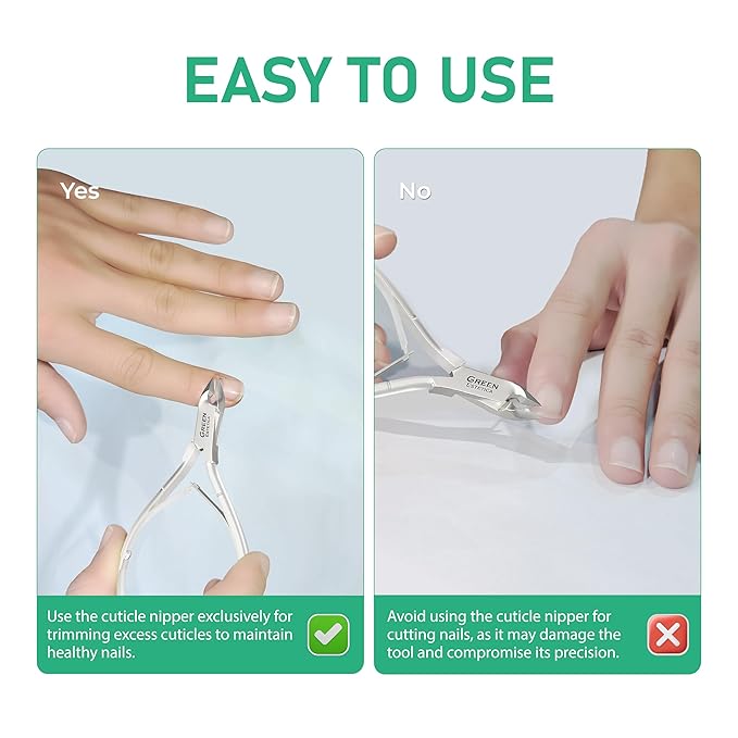 GREEN ESTETICA Professional Cuticle Trimmer with Cuticle Pusher Nail Cuticle Remover Nipper Silver Stainless Steel Sharp Blades Manicure Tools with Double Spring Nail Care Pedicure (Pack 2 - Black)