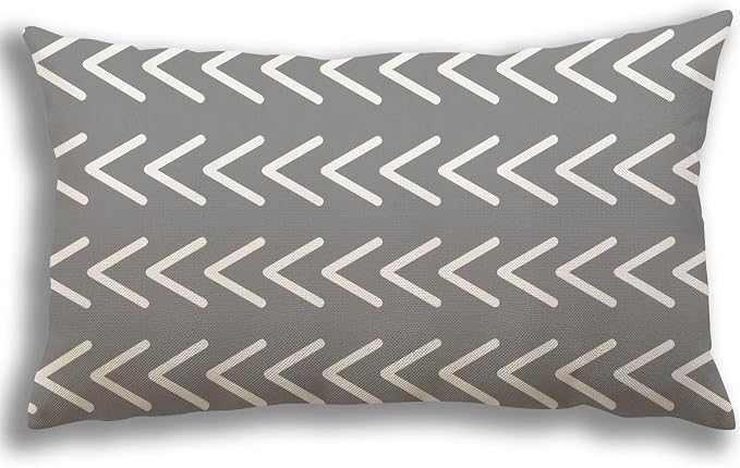 YCOLL Lumbar Pillow Covers 12x20 Set of 4, Modern Sofa Throw Pillow Cover, Decorative Outdoor Linen Fabric Pillow Case for Couch Bed Car,Gray