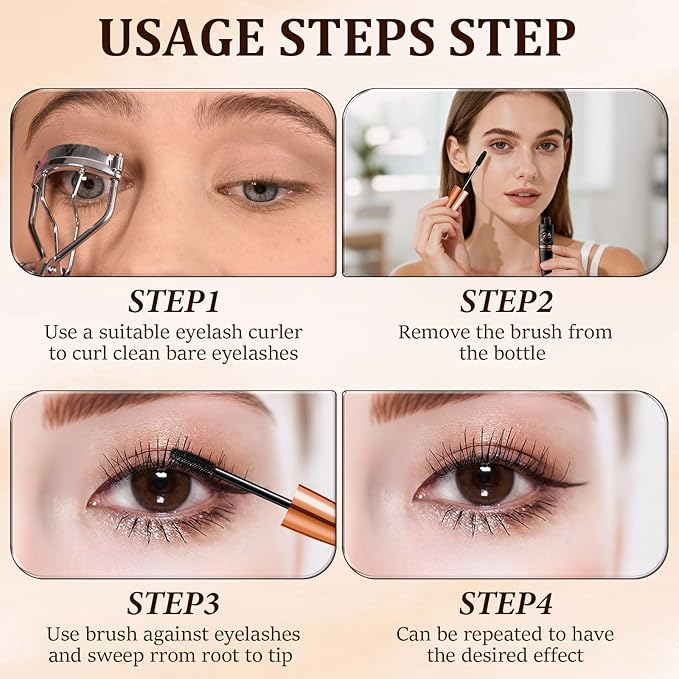 2PCS Waterproof Silk Fibre Thick Lengthening Mascara, 4D Silk Fiber Lash Mascaras,Iron Wand Mascaras Curling Eyelash,Waterproof Long-Lasting 4D Silk Fiber Lash Mascaras