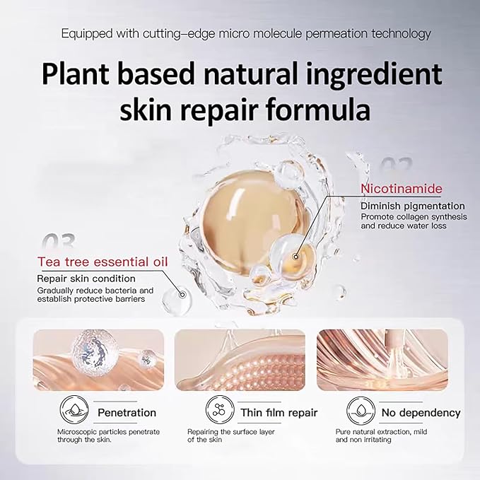 Multi-effect Repair Care Roller Micro-molecular Essence丨 Improves Multiple Skin Problems, Natural Ingredients, Suitable for All Skin Types, 1oz