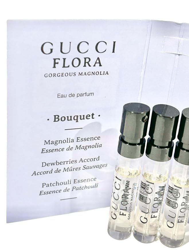 Gucci Flora Gorgeous Magnolia Sample Perfume Women EDP Spray 1.5 ml / 0.05 oz - set of 3