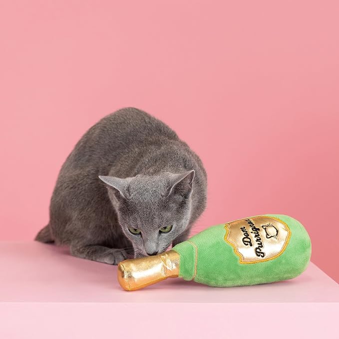 Fringe Studio Plush Cat Toy, Dom Purrignon Kicker, 9.5" x 3.5" x 3" Pet Shop Collection (693008)