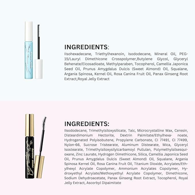 HEROINE MAKE by KISSME Waterproof Mascara Black | Volume and Length by Defining Fiber for Long and Curl Eye Makeup for Women + Gentle Mascara Remover Oil Free, Made in Japan, 2 Set