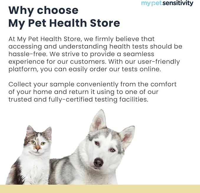 Intolerance Test for Dogs & Cats | 1,100 Items Tested | Hair Sample | Intolerance/Sensitivity test for your pet. Screens 550 food, environmental and nutritional items. Quick results in 3–5 days