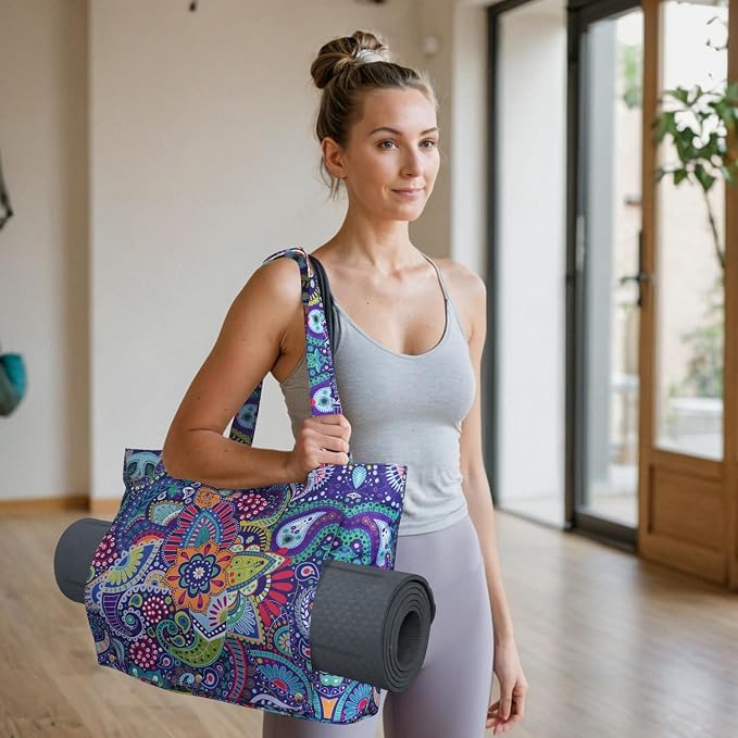 Yoga Mat Bag Yoga Bags and Carriers Fits All Your Stuff Yoga Tote Bag with Zipper Pocket Yoga Mat Carrier Pilates Bag Take in Out Mat Easily