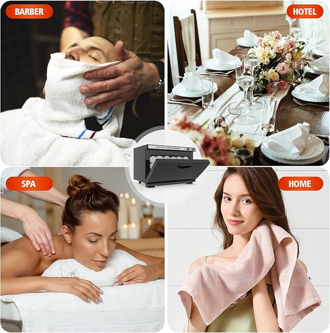 Towel Warmer Cabinet, 16L Professional Hot Towel Warmer Heating Use for SPA, Massage, Salon, Barber and Home - Black