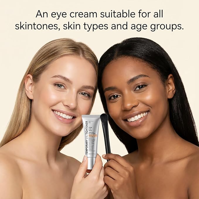 Perfection Eye Tightener Cream, Instant Firming Cream for Puffiness, Fine Lines & Wrinkles, Lightweight Easy-Wear Formula, Gentle Skin Care for All Skin Types for women, 2PCS with 2 Brushes, Silver-A