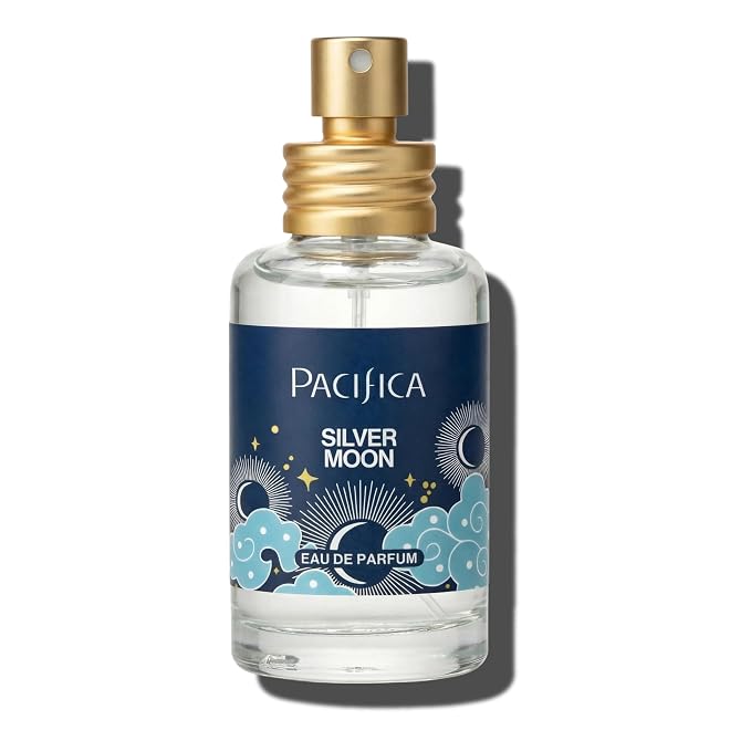 Pacifica Silver Moon Perfume 1oz – Long-Lasting Warm Vanilla & Almond Clean Fragrance for Women Vegan, Cruelty-Free, Essential Oils, Non Toxic