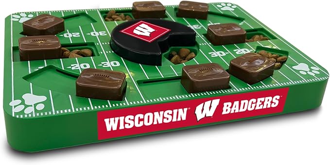 Pets First NCAA Wisconsin Badgers Puzzle Toy, Puzzle Treat Dog Toy, Interactive Dog Treat Toy, Dog Puzzle Feeding Slow Toy