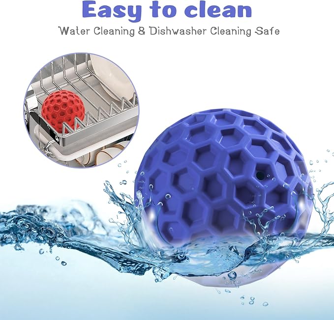 HIPPIH Indestructible Squeaky Dog Toys, Interactive Dog Balls 2 Pack