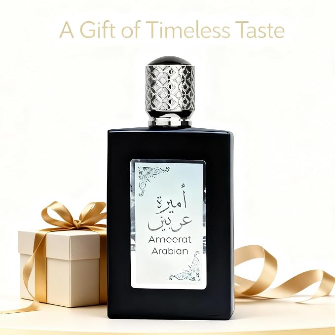 AFLUXE Men’s Eau de Parfum Ameerat Arabian Noir, Fresh Spicy Woody Cologne for Men with Mint, Cardamom & Amber Notes, Long Lasting Masculine Fragrance, Natural Spray, 3.4 Fl Oz (100ml)
