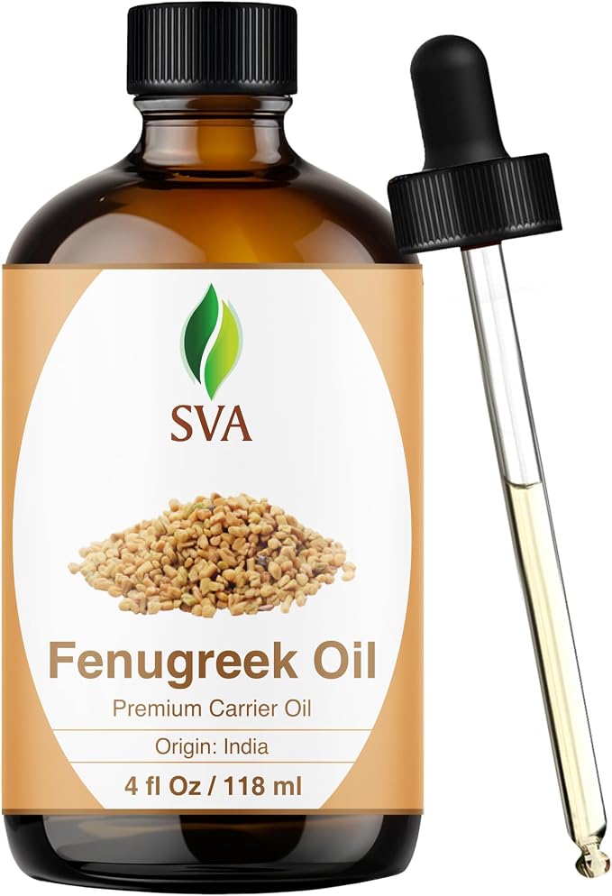 SVA Fenugreek Oil 4 Fl Oz - for Face, Skin Care, Hair Care, Scalp Massage & Body Massage – Carrier Oil with Dropper