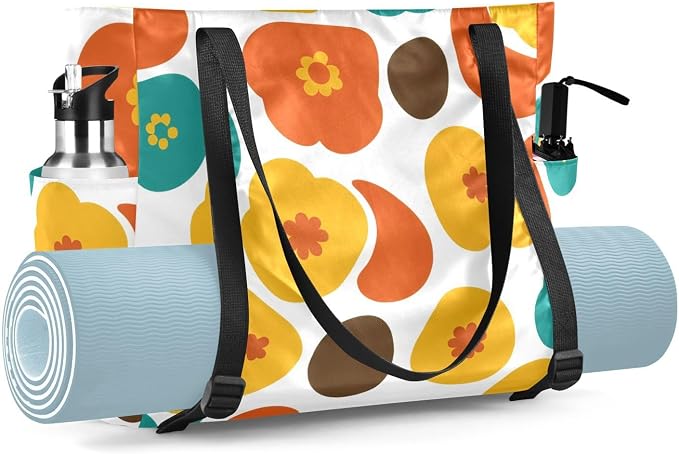 MCHIVER Yoga Bag for Women Men Large Yoga Mat Bag with Adjustable Strap Workout Bags Totes for Pilates Yoga Travel