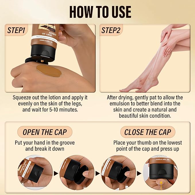 Legs Makeup Waterproof with Brush,No Transfer Body Concealer,Tattoo Cover Up Makeup Waterproof,Long Last Body Foundation for All Skin Tones,100ML (Fairest)