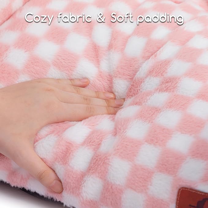 Hollypet Small Dog Large Cat Bed Puppy Couch Beds for Pets up to 25 lbs | Fluffy Dog Cat Couch Plush Soft Warming Pets Beds with Machine Washable Cover and Non-Slip Bottom