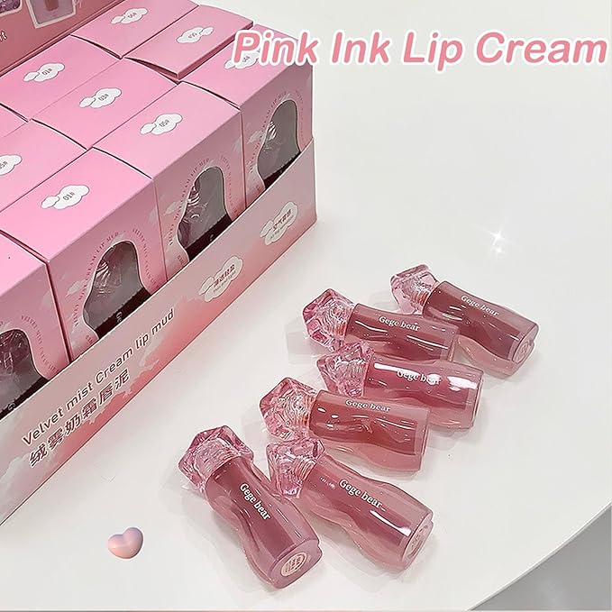 4Pcs Red Matte Liquid Lipstick Set,Long Lasting Soft Velvety Rich Color Ink Lip Cream,Lightweight Flawless Longwear Formula Nude Pink Brown Lipstick for Women