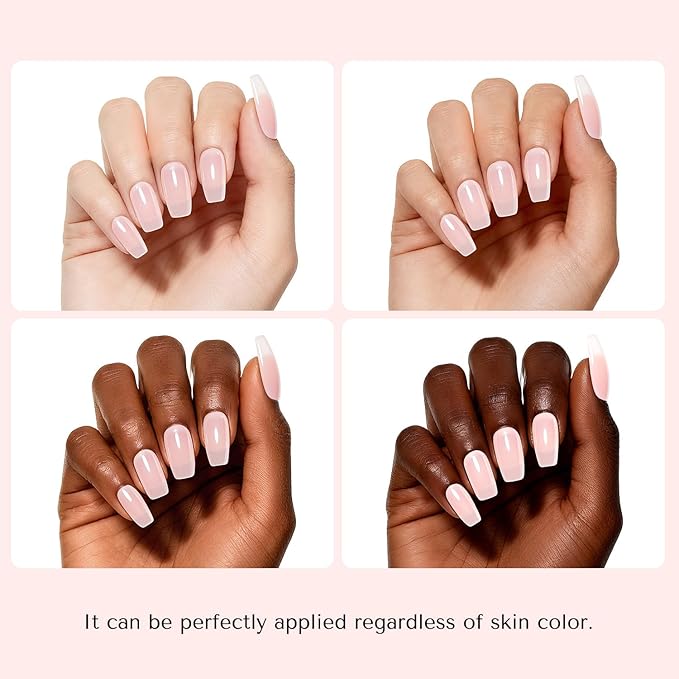 AZUREBEAUTY Jelly Pink Nail Polish Sheer Light Peach Translucent Color Quick Dry Natural Regular FingerNail Polish no Gel Home Salon DIY Women Gift