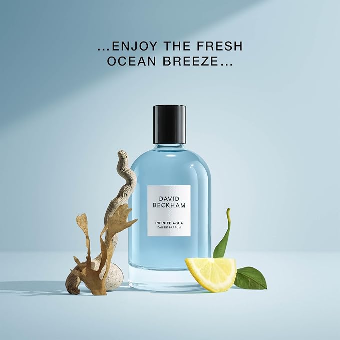 David Beckham Infinite Aqua Eau de Parfum 3.3 fl oz (Pack of 1), Notes of Lemon, Lavender, and Sandalwood, Men's Fragrance, Long Lasting, Everyday Fragrance, Travel Size