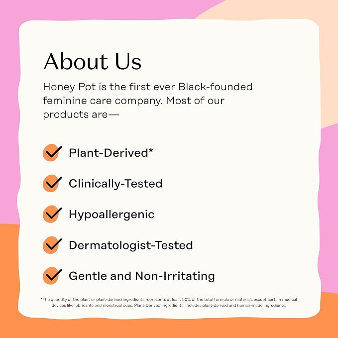 The Honey Pot Company - Incontinence Pads for Women - 64ct - Daytime Non-Herbal - Bladder Leak Control - Organic Cotton Cover & Ultra-Absorbent Pulp Core - Feminine Care