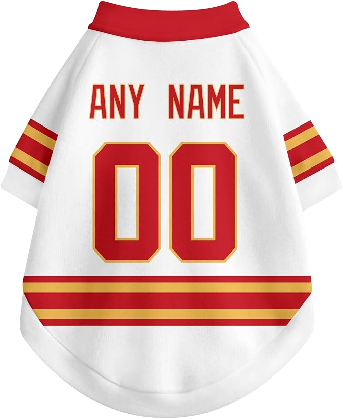 Calgary Dog Clothes Personalized Pet T Shirt for Dogs Gift | Custom Name Number Jersey Style Pet Shirt for Dog