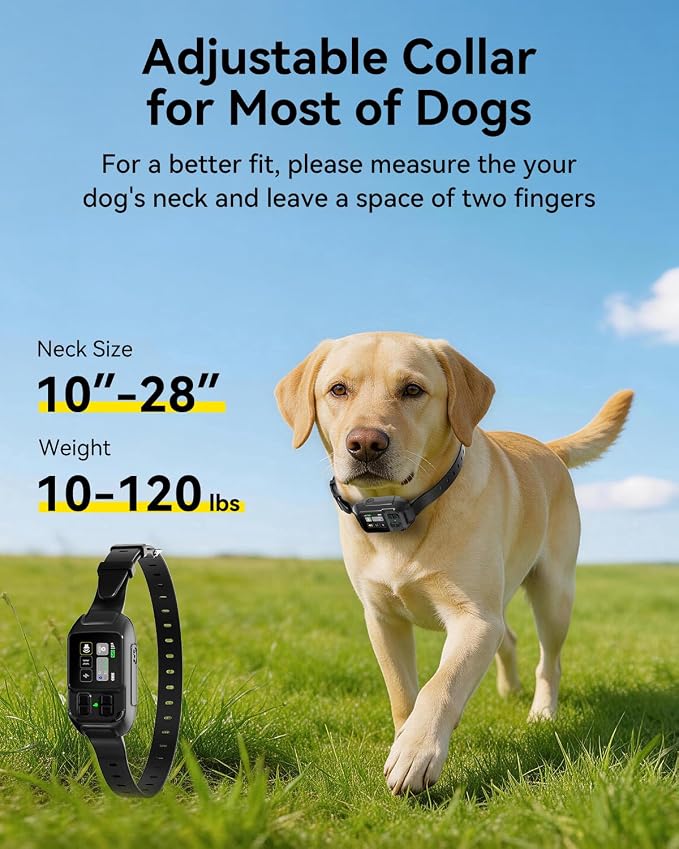 GPS Wireless Dog Fence for 2 Dogs, Smart Portable Electric Dog Fence for Outdoor Use, Adjustable Customizable/Circular Boundary, Rechargeable, IPX7 Waterproof Pet Containment System for Most Dogs