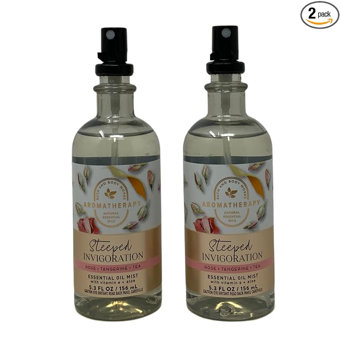 Bath & Body Works Aromatherapy Pillow Mist, 5.3 Fl Oz, 2-Pack (Rose Tangerine Tea)