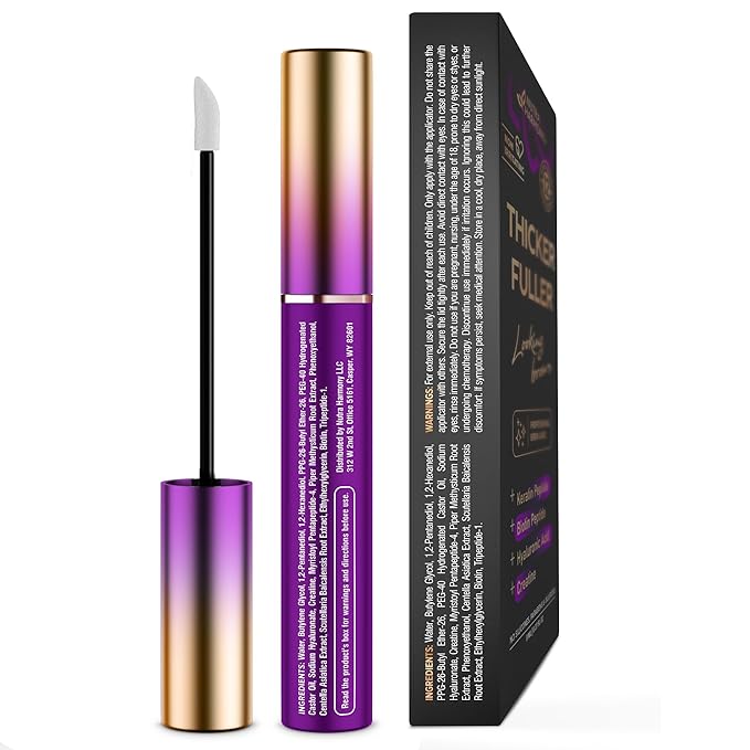 Brow Serum for Eyebrow Growth – Pro Growth Treatment with Keratin & Biotin Peptides – Hyaluronic Acid, Creatine & Castor Oil – No Prostaglandins, Vegan & Non‑Irritating for Fuller, Thicker Brows, 8ml