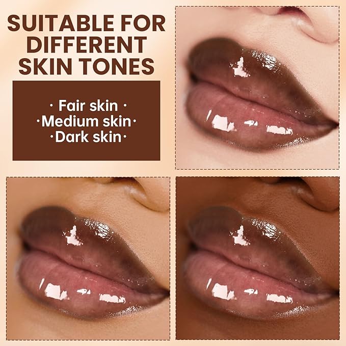 Lip Liner Gloss Set, Light Brown Plumping Lip Liner Lip Pencil Moisturizing Lightweight Lip Gloss Lip Combo, High Shine Glossy Lip Tint Lip Stain Makeup Long Lasting Lip Contour for Women