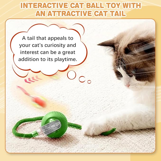 Interactive Cat Toys for Indoor Cats, Rechargeable 360° Automatic Moving Cat Toy for Bored Indoor Adult Cats, 2025 Upgraded Chase Motion Activated Kitten Toys - Green