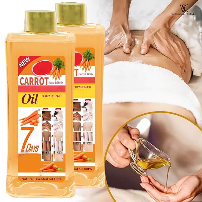 300ml Carrot Oil for Skin Brightening - Organic Carrot Oil for Face - Soft 7 Body Oil, Moisturizing