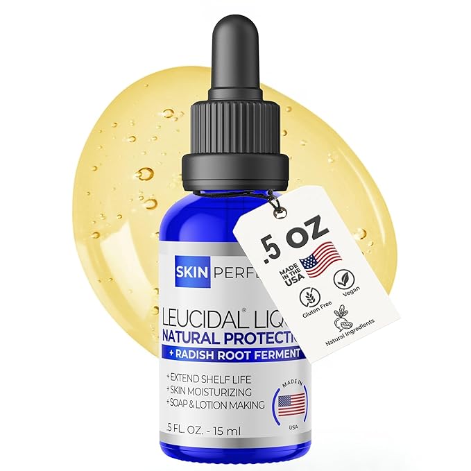 Skin Perfection Leucidal® Liquid Radish Root Natural Alternative to Synthetic Preservatives for Hyaluronic Acid Serums, DIY Lotion Making, Skin Care, Cosmetics, Beauty Lines (0.5 ounces)
