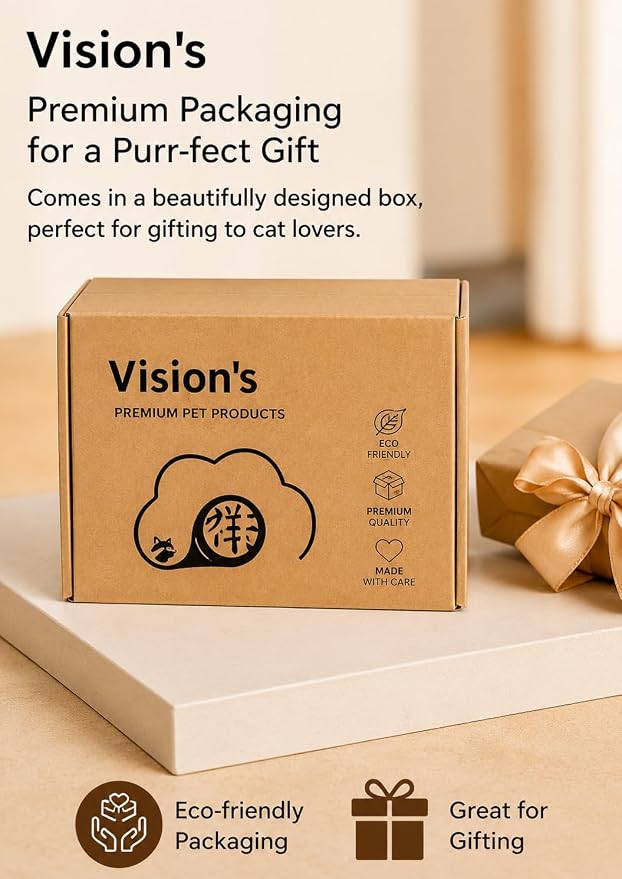 Vision's Cat Toy, Magic Organ Cat Interactive Scratcher Cardboard with Bell Ball, Foldable & Changeable Accordion Shape Exercise Anxiety Relief Toy for Indoor Cats(1PCS)