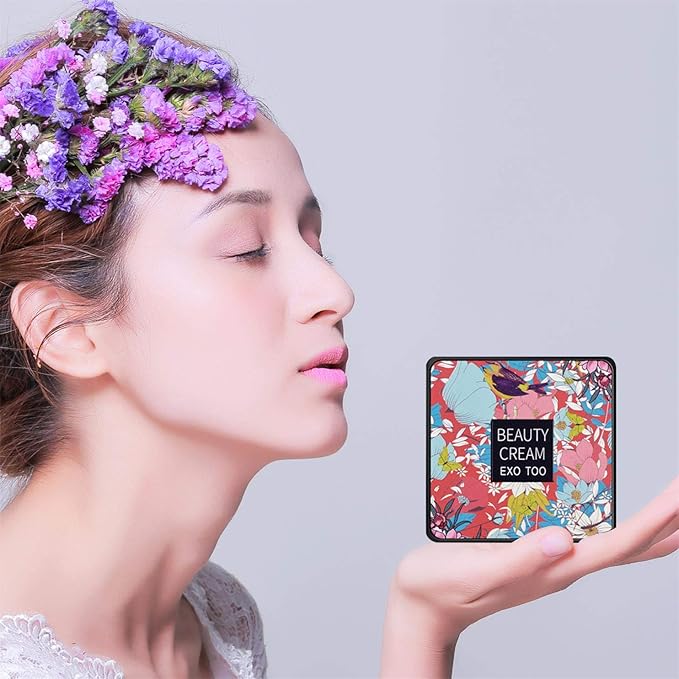 NUIBO Air Cushion CC Cream Mushroom Head, Moisturizing Concealer Makeup Base, Primer Liquid Foundation Long Lasting with Mushroom Makeup Sponges 【Natural】