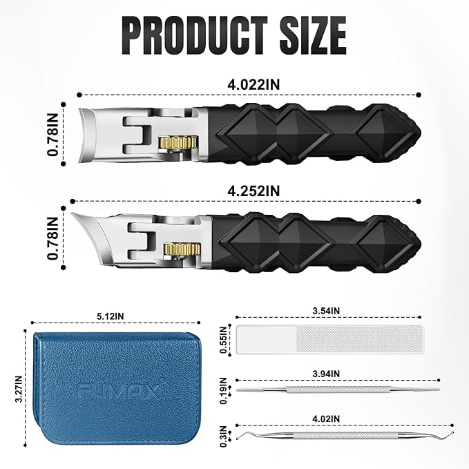 Toenail Clippers for Thick Toenails, Nail Clippers for Men with Wide Jaw Opening, Heavy Duty Ingrown Toe Nail Clippers with Long Handle for Seniors, Large Nail Cutter Set Gifts for Men Women
