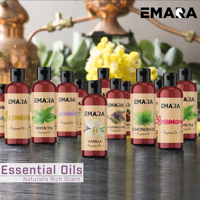 EMARA All Natural Herbal Lavender & Sage Essential Oil for Diffusers, Skin Care, Aromatherapy Fragrance Oil, Organic Therapeutic Grade 4 fl oz