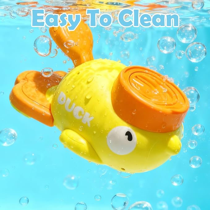 2 in 1 Dog Interactive Treat Dispenser Toy - Durable Food Puzzle Slow Feeder, Duck Shape Enrichment Toys with Button, Mentally Stimulating Toys for Dogs/Cats/Pets