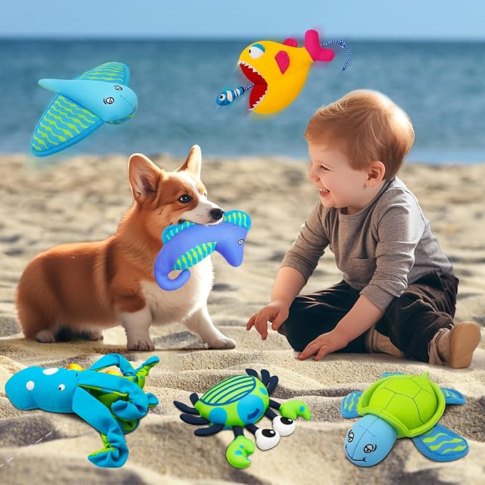Dog Pool Toys, Floating Water Toys for Dogs, Squeaky Dog Toys for Water or Pool, Outdoor Beach Interactive Dog Toys for Small and Medium Dogs – Turtle