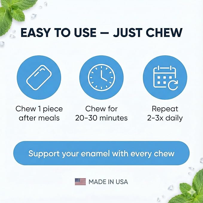 Enamio Berry Remineralizing Gum, Sugar Free Xylitol Gum with Nano Hydroxyapatite, Supports Fresh Breath and Oral Health, Chicle Tree Sap Base, Made in USA, No Sucralose or Aspartame, 2 Pack